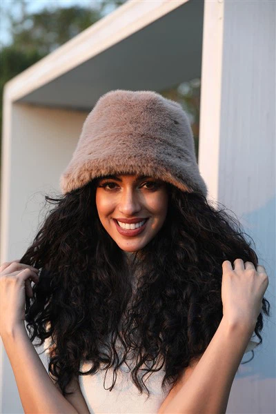 디자이너 모피 버킷 모자