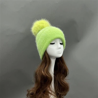 여우 모피 겨울 모자