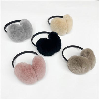 핑크색 모피 귀마개